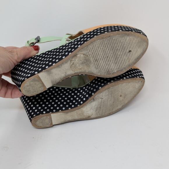 Anthropologie Pilcro and the Letterpress Polka Dot Wedge Heels Size 7M - Picture 5 of 14